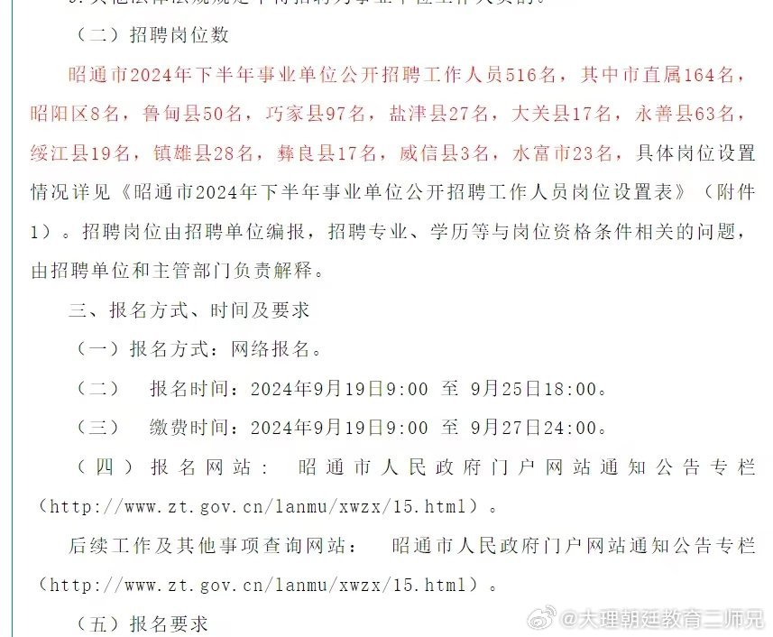 昭阳区教育局最新招聘公告概览